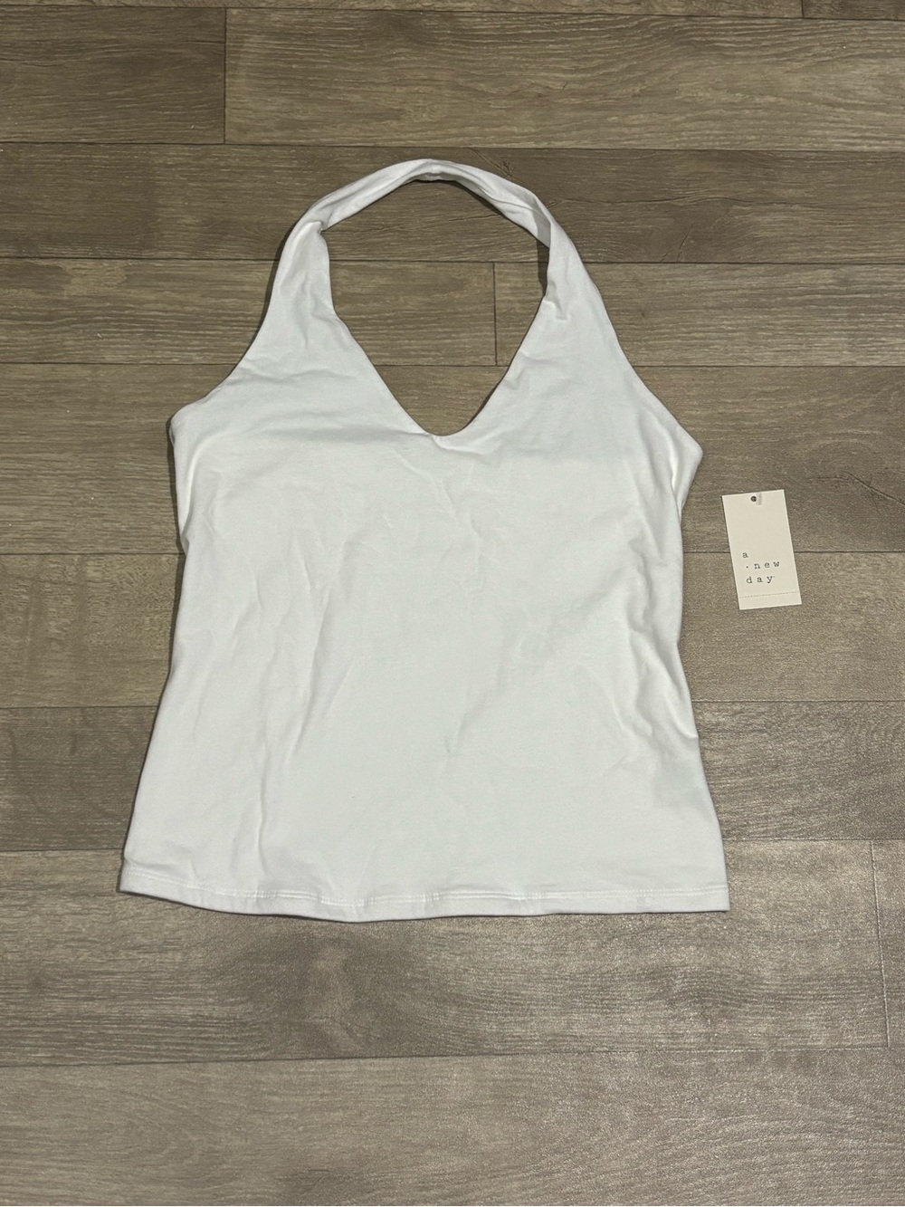 A New Day Women's Sculpt Halter Tank Top White Size S - Picture 2 of 10